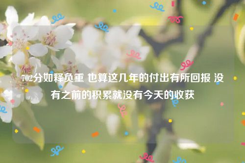 702分如释负重 也算这几年的付出有所回报 没有之前的积累就没有今天的收获